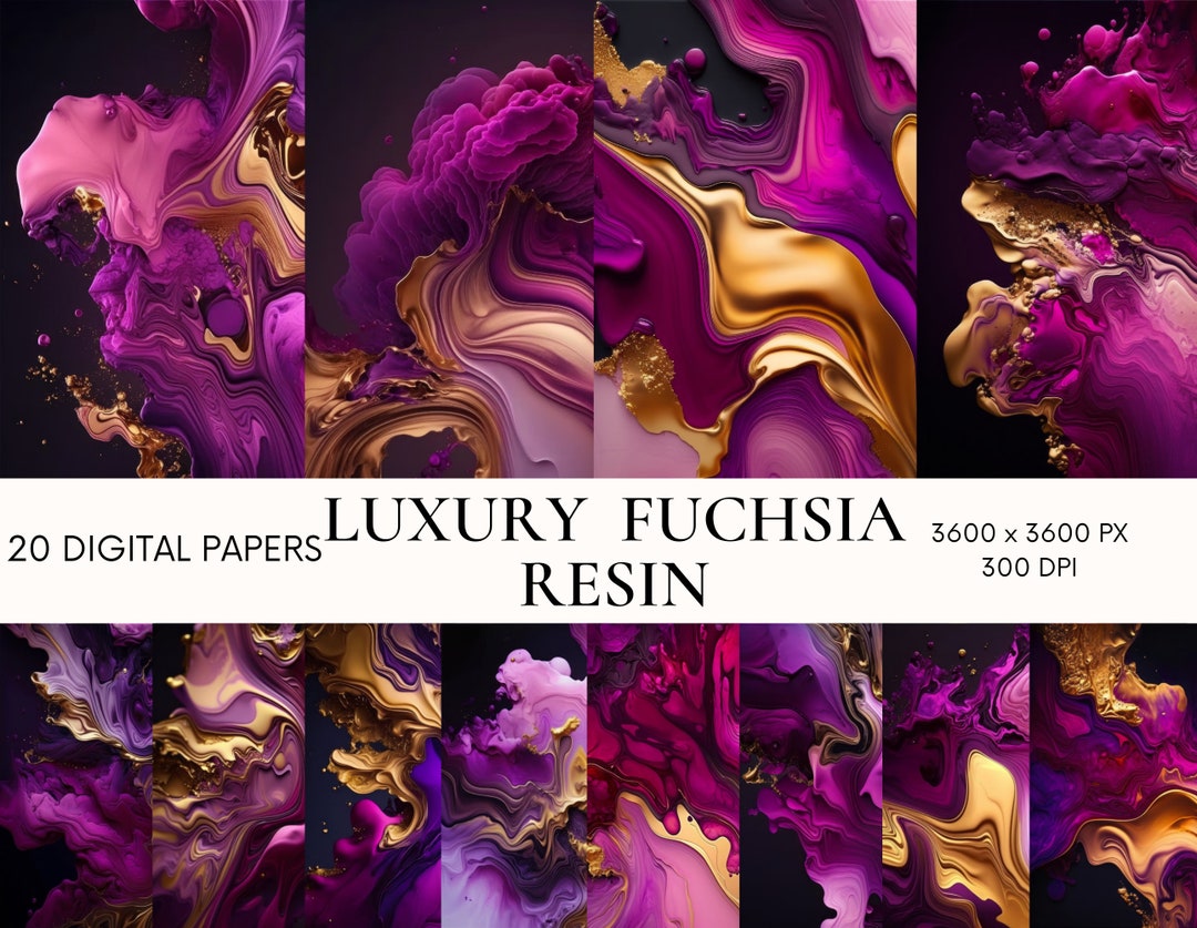 Fuchsia Marble Digital Paper, Resin Texture Instant Download ...