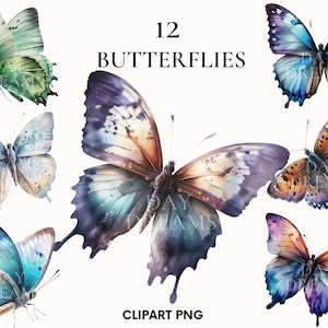 Aquarell Schmetterling Clipart, süße Schmetterling Clipart Bundle, Frühling Motte Clipart, bunte Schmetterling png, Junk Journal, Paper Crafts