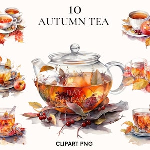 Aquarell Teetasse Clipart, Teeparty Clipart Bündel, süße japanische Teetasse Clipart, Teeliebhaber png, Blumen Clipart, Scrapbook, Kartenherstellung