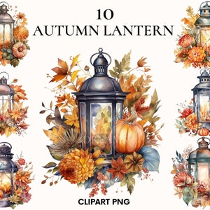 Aquarelle lanterne antique clipart, citrouille png, lot de clipart lanterne de conte de fées, automne clipart, clipart verdure, Scrapbook, Rose, pivoine