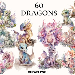 Dragon clipart, Fairy tale clipart, Baby dragon png, Dragon in egg clipart, Magic clipart, Scrapbook, Junk journal, Card making