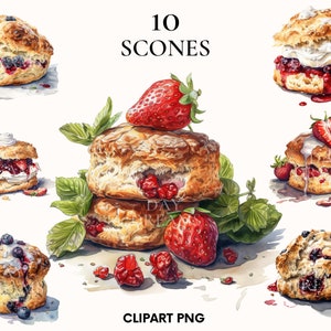 Muffins clipart, Sweet breakfast clipart bundle, Scone clipart, Dessert png, Bakery clipart, Paper craft, Scrapbooking, Junk journal