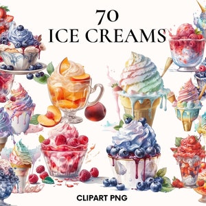 Ice cream clipart, Ice cream png, Dessert clipart, Rainbow clipart, Unicorn clipart, Strawberry clipart, Blueberry clipart, Scrapbook