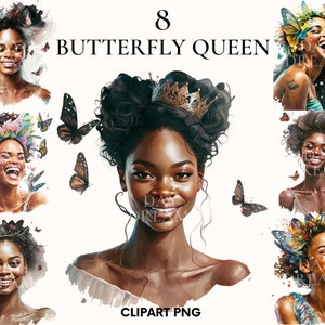 Aquarell Schmetterling gueen Clipart, Gesichter mit Schmetterling Clipart Bundle, Schönes Mädchen Modell, Königin Clipart, Märchen Clipart, Scrapbook