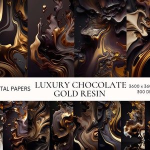 Papel digital de mármore dourado, marrom escuro e cinza, download instantâneo de textura de resina para uso comercial, fundo digital de tinta alcoólica, álbum de recortes