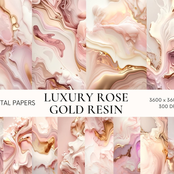 Pink and rose gold marble digital paper, Resin texture instant download, Commercial use, Alcohol ink digital background, Scrapbook paper