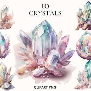 Clipart de cristaux, clipart de pierres précieuses, bundle de clipart Nature, png de mariage, clipart diamant, png cristal, Scrapbook, clipart Decotation