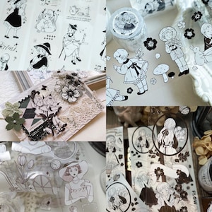 Black and White Character PET and Washi Tape - Sample Loops