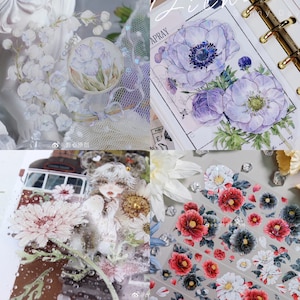 Nastro PET con fiori di margherita, camelia, iris e anemone - Sample Loop