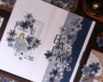 XiaoBaiJia Journal Vintage Flower PET and Washi Tape - 100-150cm Loops
