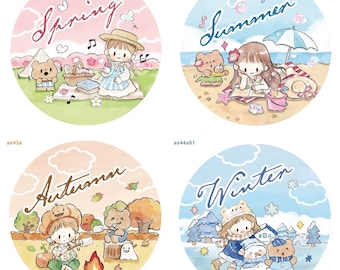 Molinta zZoton ZhuoDaWang Four Seasons Series (lente, zomer, herfst, winter) Washi Tape - Voorbeeldlussen
