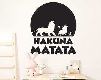 Lion King Hakuna Matata Children's  Room Decorations Removable Wall Stickers Decal Home Decor Art Mural Stencil Silhouette