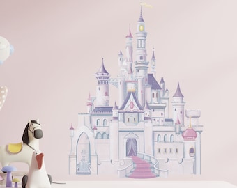 Décorations pour chambre de princesse château Disney, autocollants muraux amovibles repositionnables, sticker pour la maison, décoration murale pour filles, décoration de fête d'anniversaire