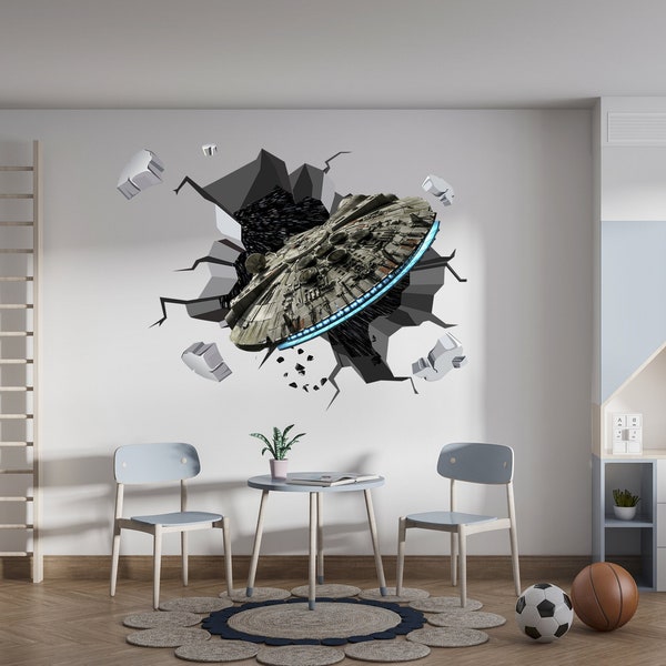 Millennium Falcon Star Wars Room Decorations Removable Vinyl Wall Stickers Decal Home Decor Art Mural Kids Game Room Design