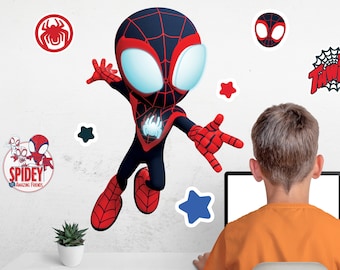 Super-héros, personnages populaires pour enfants, décorations de chambre, autocollants muraux repositionnables amovibles, décalcomanie, décoration d'intérieur, art 26