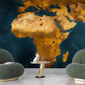 World Map Self-Adhesive Removable Wallpaper Mural Home Wall Art Decor WP71