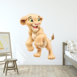Pegatinas de pared extraíbles con personajes populares de Nala para decoración de habitaciones de niños, calcomanías de vinilo para decoración del hogar, arte mural para niños