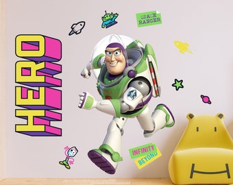 Pegatinas de pared removibles y reposicionables con personajes populares para decoración de habitaciones infantiles, decoración del hogar, arte 18