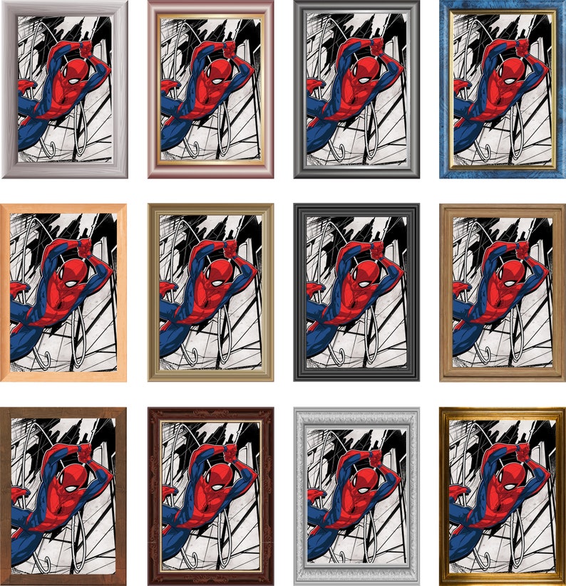 Spiderman Superhero Frame Style Wall Sticker Removable Decal Vinyl ...