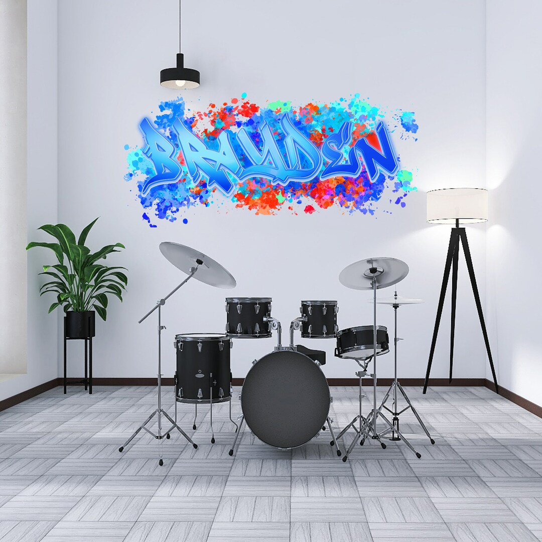 Personalized Graffiti Wall Stickers Custom Name Teenagers, Children's
