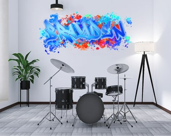 Personalized Graffiti Wall Stickers Custom Name Teenagers, Children's Room Decorations Removable Decal Home Decor Art