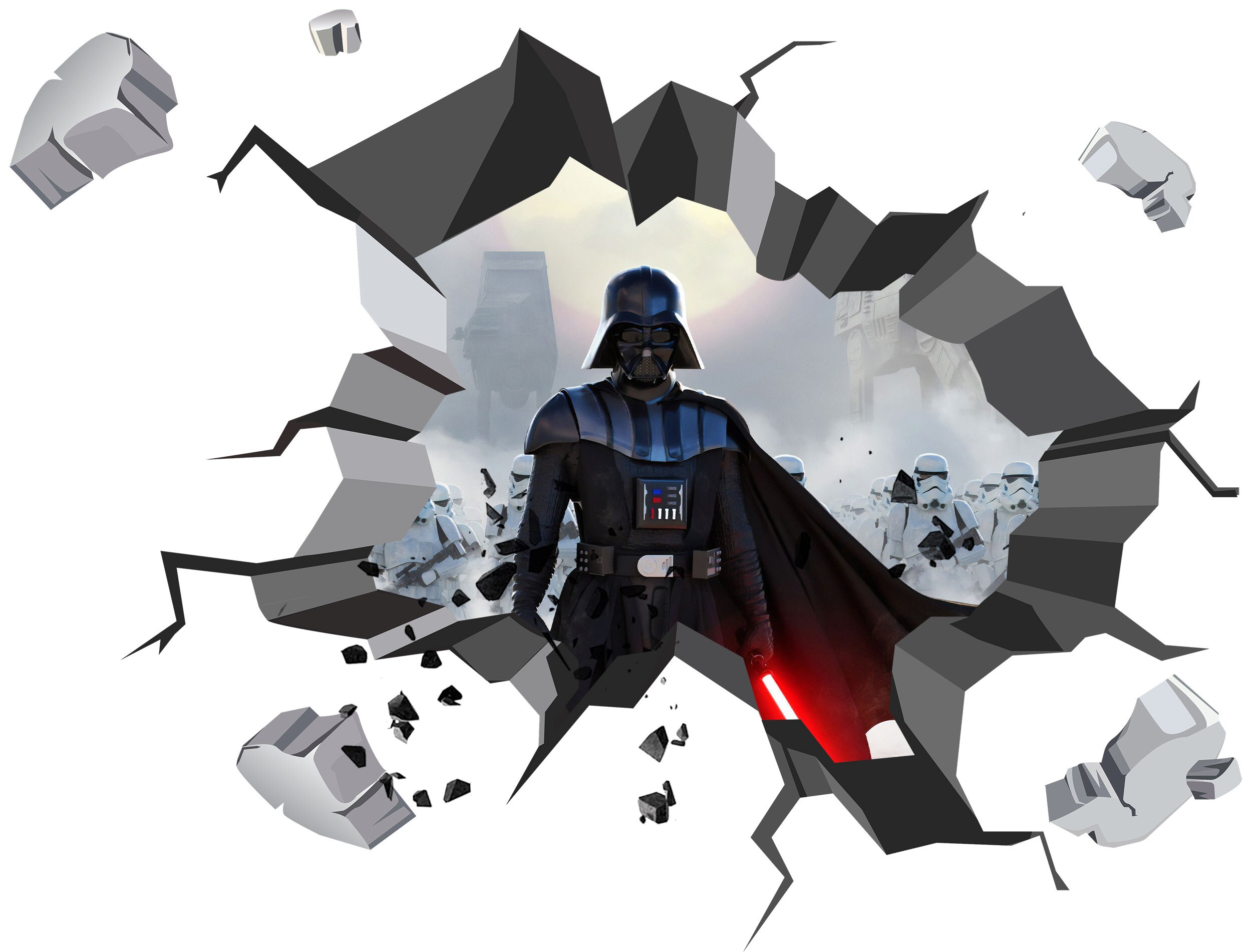 Star Wars Kylo Ren Wall Sticker – Hole In The Wall Design, Vinyl Self-Adhesive, Room Decor #27