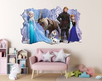 Prinses kinderkamer 3D ijsbergeffect kinderkamer decor verwijderbare muurstickers sticker thuis muur kunst muurschildering