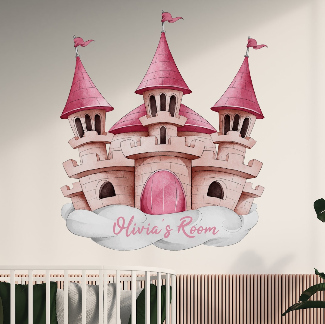 Princess Castle Personalized Custom Name Wall Sticker Decal Vinyl Mural ...