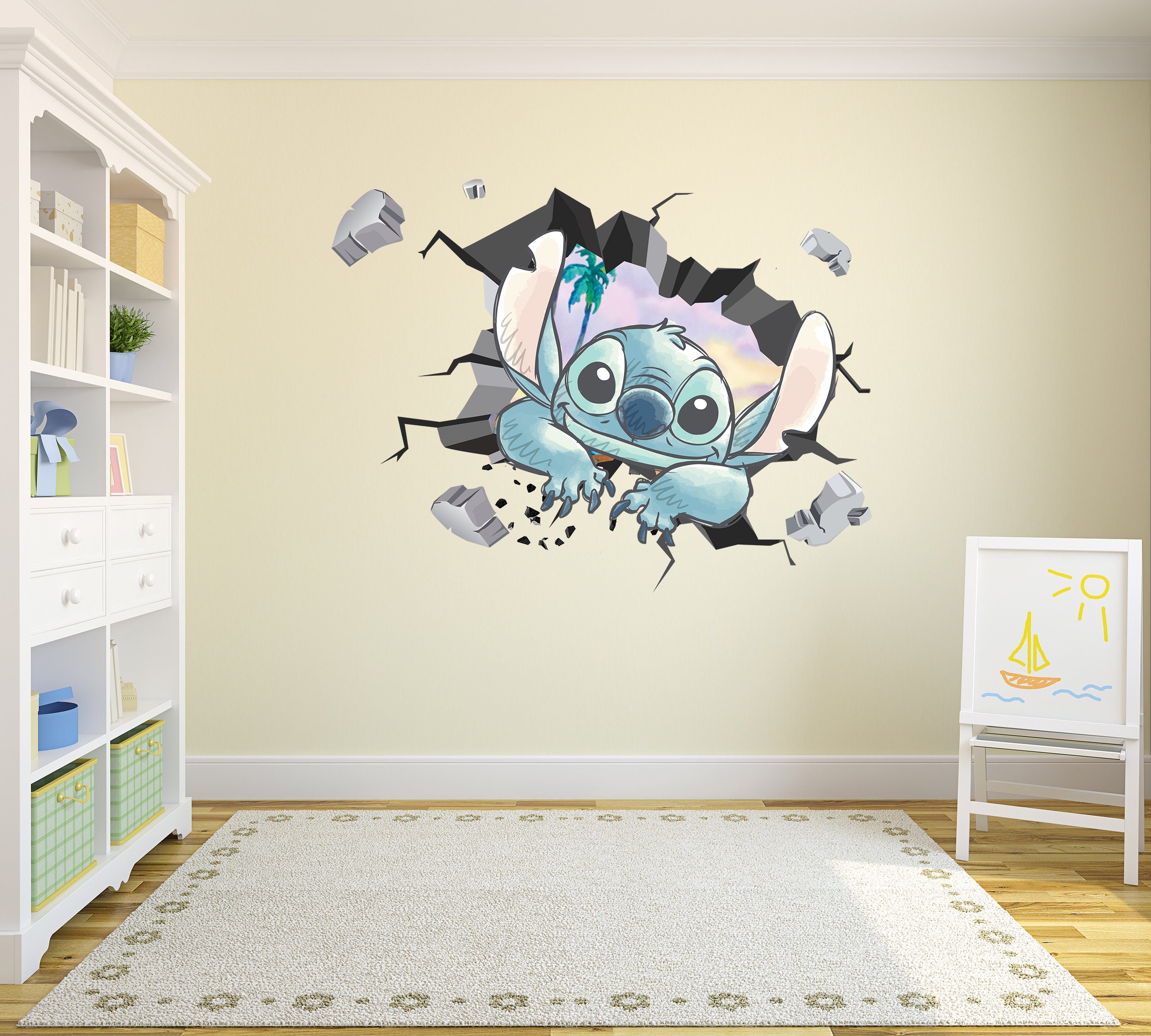 Pegatinas de vinilo extraíbles para decoración de habitaciones de  personajes populares de Stitch, calcomanías para pared, decoración del  hogar, arte mural para habitación de niños pequeños - Etsy México, image size:2500x2250