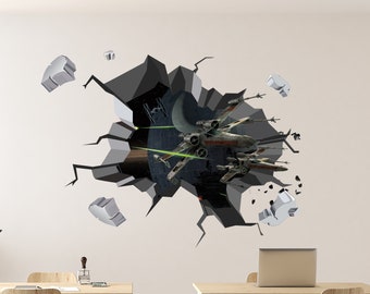 Pegatinas de vinilo removibles y reposicionables para decoración de habitaciones con personajes populares de Star Wars, calcomanías para decoración del hogar, arte mural, diseño de sala de juegos para niños