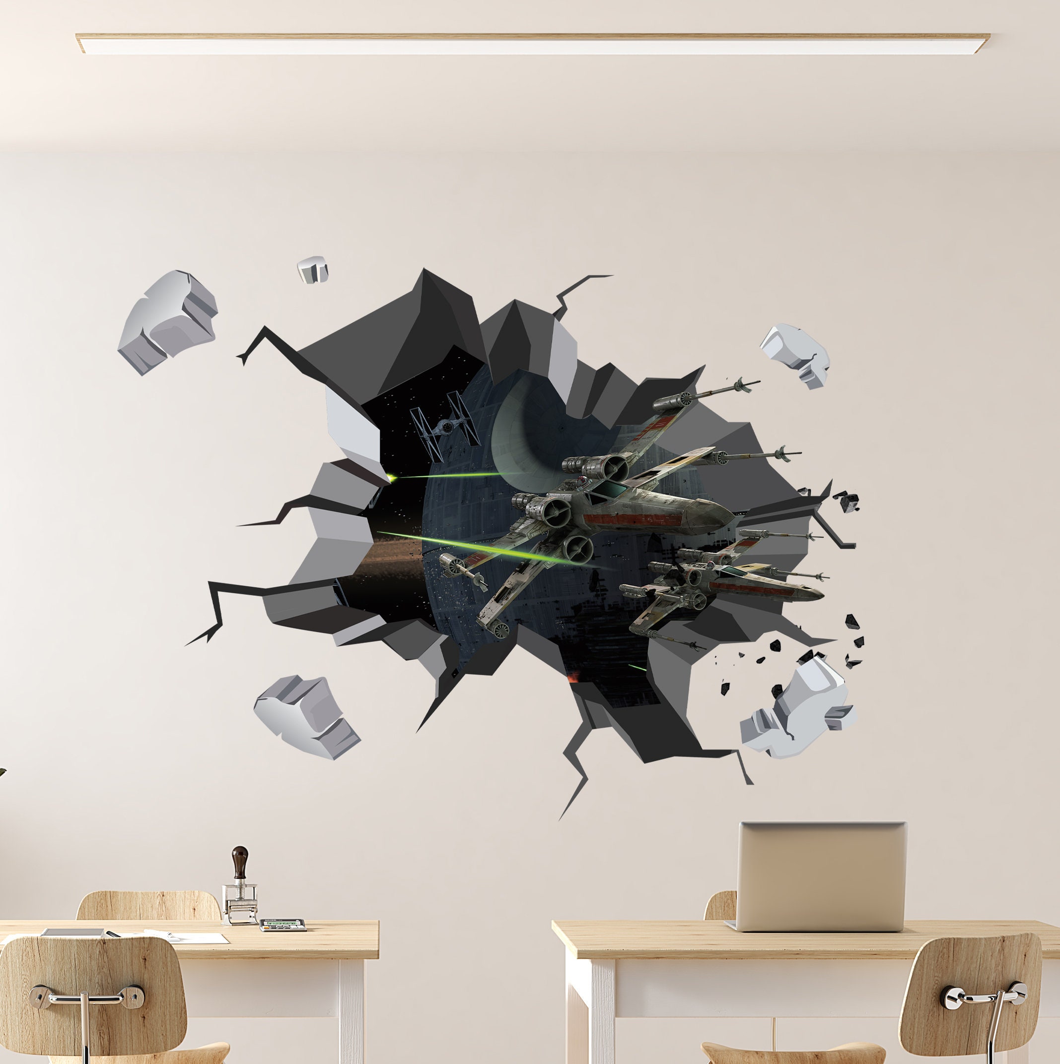 Autocollant Mural Star Wars Destroyer Stellaire - Décor Vinyle Noir Skinzilla