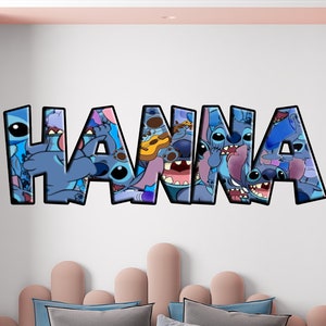 Pegatinas de pared con nombre personalizado, personajes populares para niños, decoración de habitaciones, calcomanía extraíble, decoración del hogar, calcomanía de vinilo personalizada, habitación de niños