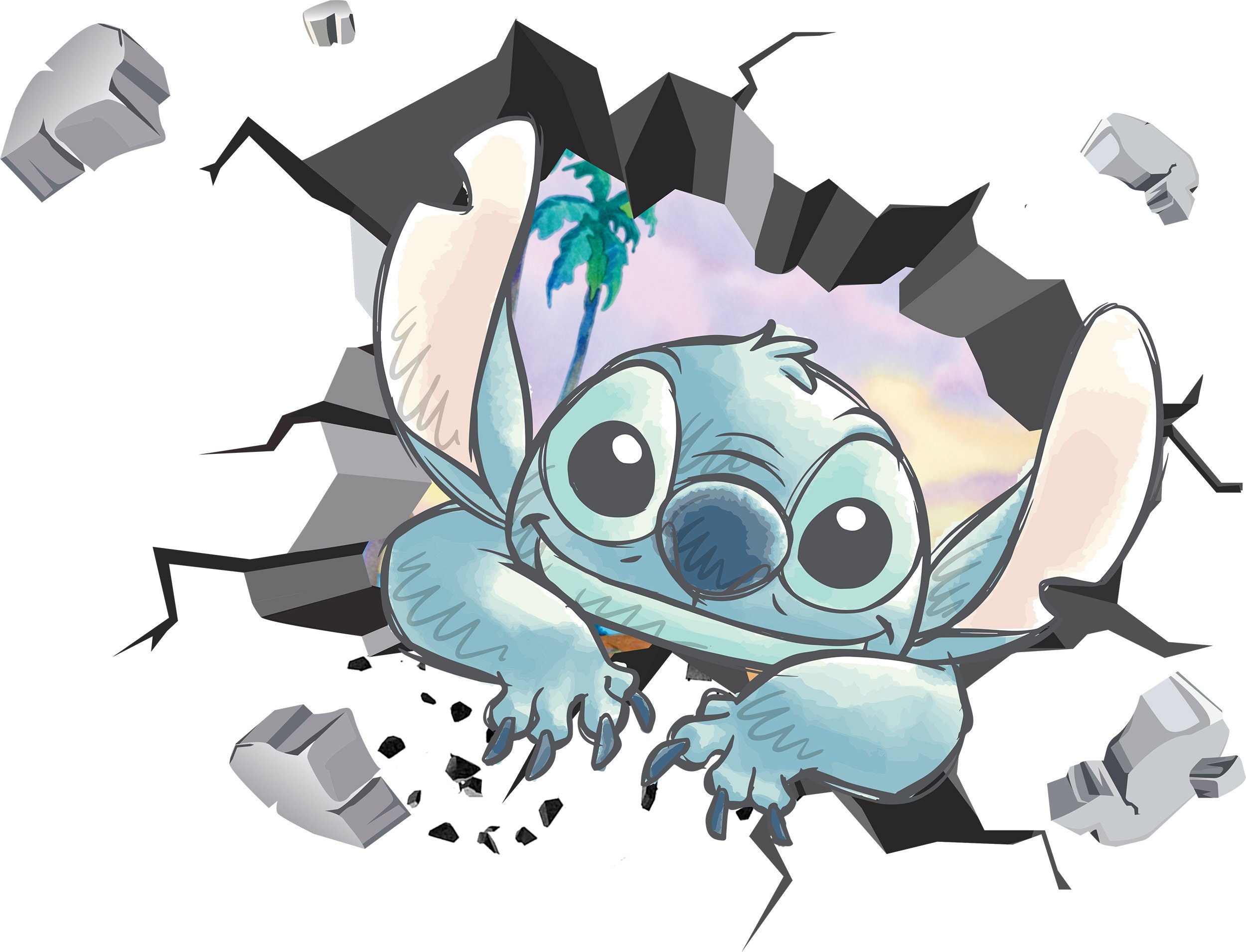 Stitch Popular Characters Room Decorations Removable Vinyl Wall