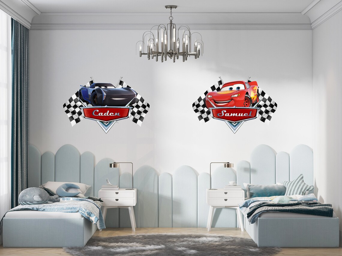 Cars Movie Personalized Wall Sticker Kids Popular Characters Room ...