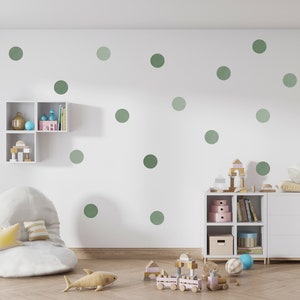Sage Green Watercolor Polka Dot Wall Stickers Room Decorations Removable Repositionable Wall Stickers Decals Home Decor Art
