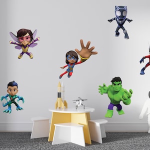 Superhero Allies Children's Characters Room Decorations Removable Repositionable Wall Stickers Decal Home Decor Art Mural