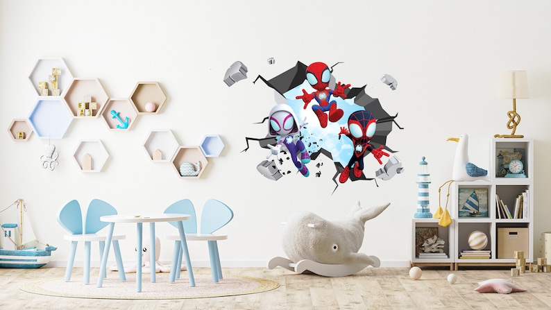 Superheld kinderpopulaire karakters kamerdecoratie verwijderbare herpositioneerbare muurstickers sticker home decor kunst afbeelding 3