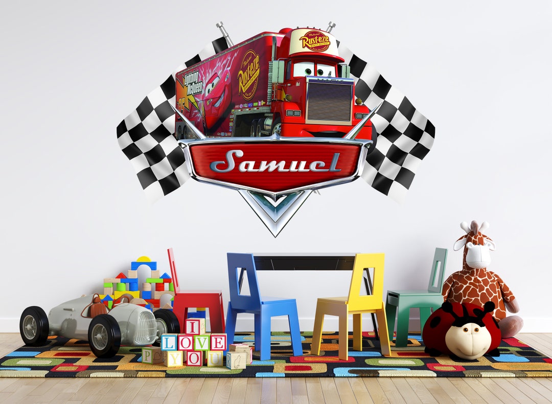 Cars Movie Personalized Wall Sticker Kids Popular Characters Room ...