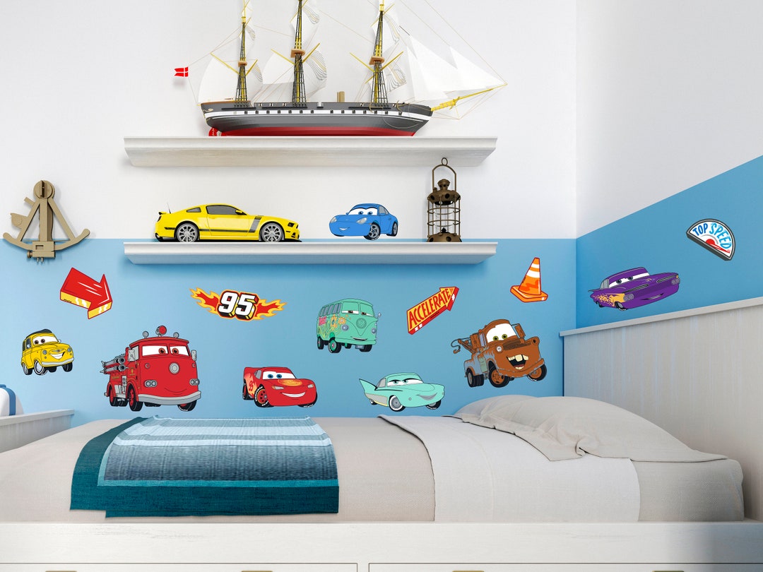 Cars Children's Characters Room Decorations Removable Repositionable ...