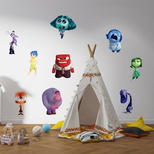 Pegatinas de pared extraíbles con personajes populares para decoración de habitaciones de niños, calcomanías para decoración del hogar, arte mural de vinilo INO01