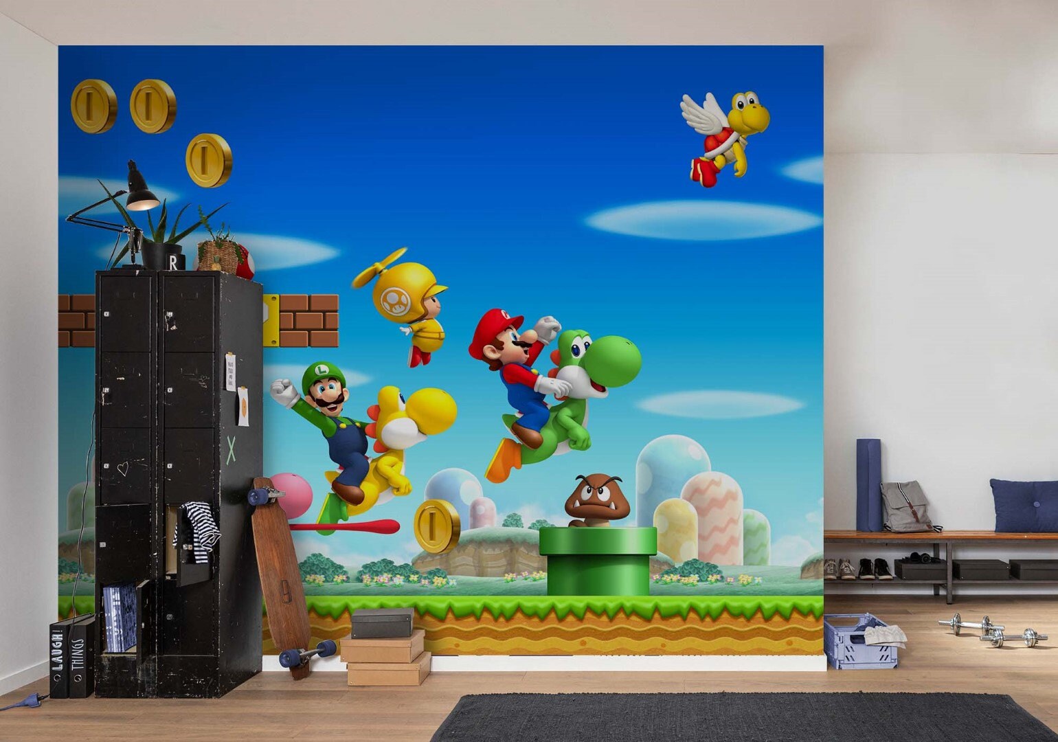 Ziekte Dinkarville Mens Super Mario Wallpaper Mario's World Game Luigi Peach - Etsy