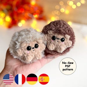 Hedgehog Crochet PATTERN, No Sew Forest Amigurumi, Mini Fall Plushie, Market Prep Toy PDF
