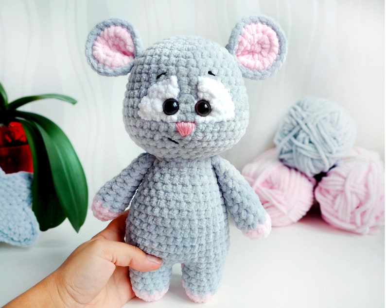 Mouse CROCHET PATTERN PDF, Amigurumi Plushie, Kawaii Creature, Plush Rat Stuffed Animal, Cute Baby Toy image 2