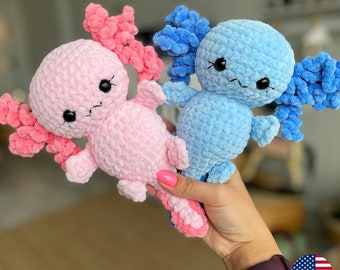 Axolotl CROCHET PATTERN, Amigurumi Plushies