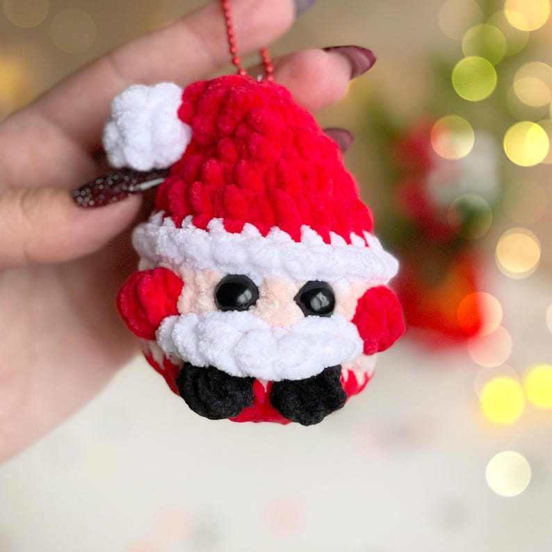 Santa Keychain Crochet Pattern, Christmas No-sew Ornament PDF, Plush ...