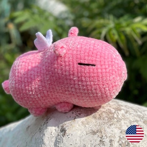 Flying Pig CROCHET PATTERN, Amigurumi Pink Capybara Plushie, Hamster Kawaii Plush Creature, Cute Stuffed Guinea Pig Animal, When Pigs Fly