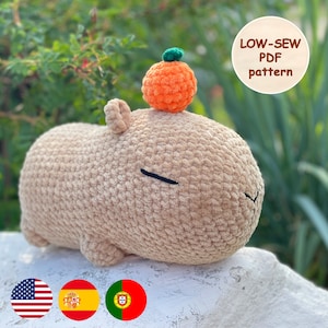 Capybara CROCHET PATTERN, Amigurumi Guinea Pig Plushie, Hamster Kawaii Creature, Cute Stuffed Animal, Plush Baby Toy