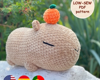 Capybara CROCHET PATTERN, Amigurumi Guinea Pig Plushie, Hamster Kawaii Creature, Cute Stuffed Animal, Plush Baby Toy