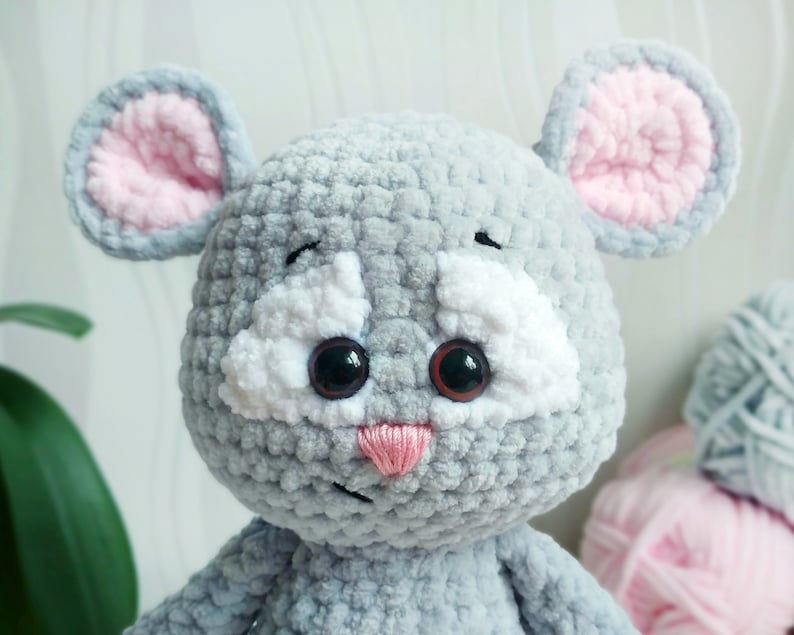 Mouse CROCHET PATTERN PDF, Amigurumi Plushie, Kawaii Creature, Plush Rat Stuffed Animal, Cute Baby Toy image 7