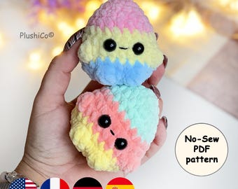Easter Egg Crochet PATTERN, No Sew Amigurumi Plushie, Spring Market Toy, Reusable Easter Eggs, Emotional support Toy, Pocket desk buddy